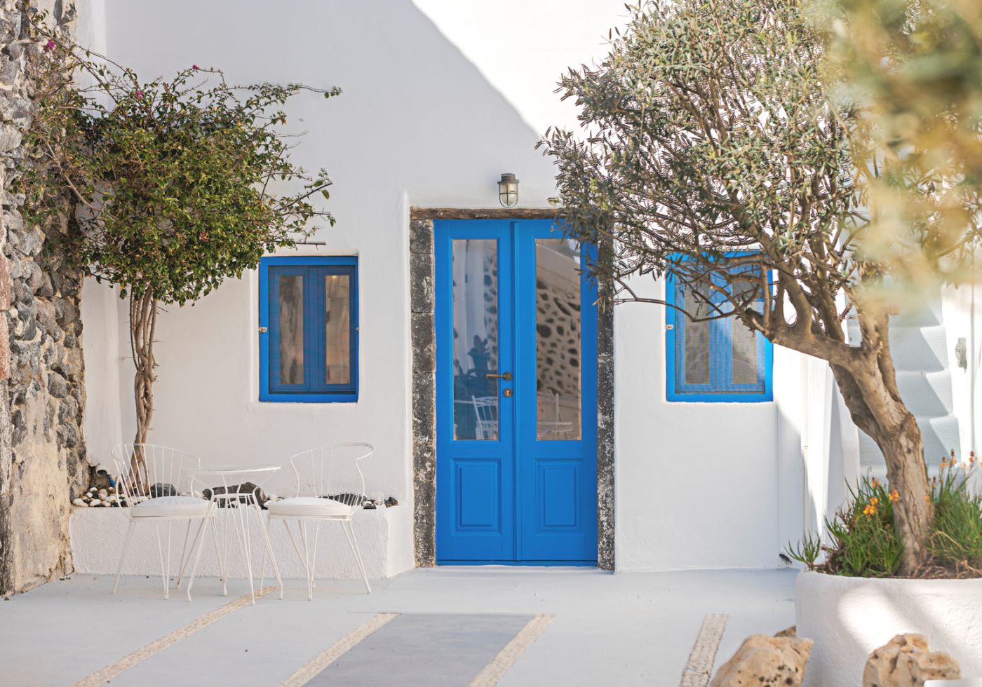 crown of fira santorini cave house entrance garden 1