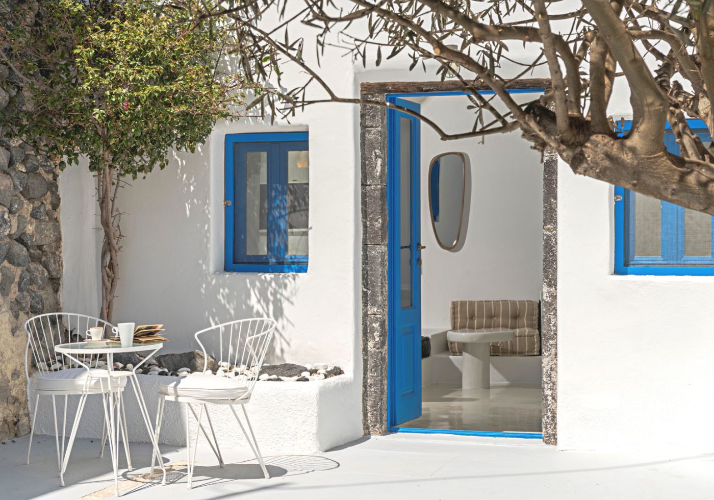 crown of fira santorini cave house entrance garden 4